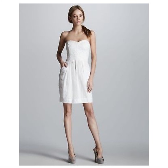 Rebecca Taylor Dresses & Skirts - Rebecca Taylor Lurex Voile strapless dress 731